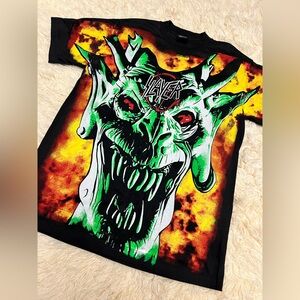 Pristine Vintage Slayer T-Shirt XL 90s Root Of All Evil AOP Single Stitch Giant